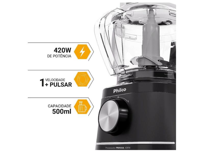 Processador de Alimentos Philco 420W Preto Concept PMN04A